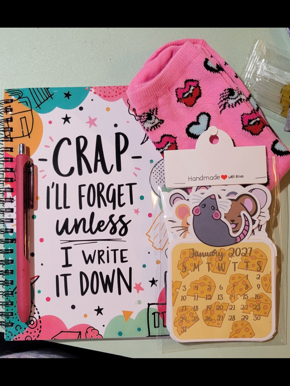 Crap I Forget Bundle, Socks Calander And A Pen!